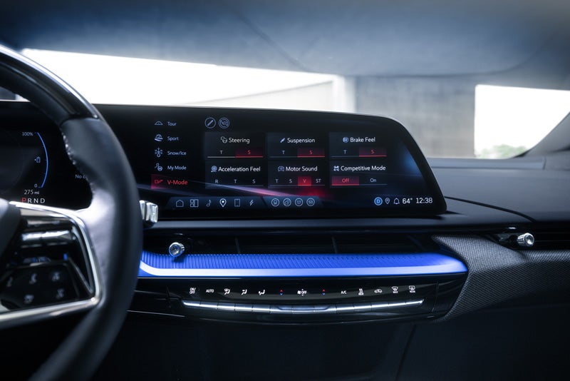 The 2026 OPTIQ-V Display Screen Displaying the V-Mode Settings | Ritchey Cadillac in DAYTONA BEACH FL